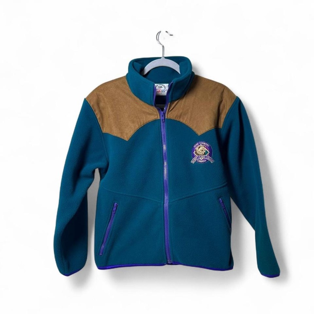 Bear County Fleece with faux‎ suede full zip